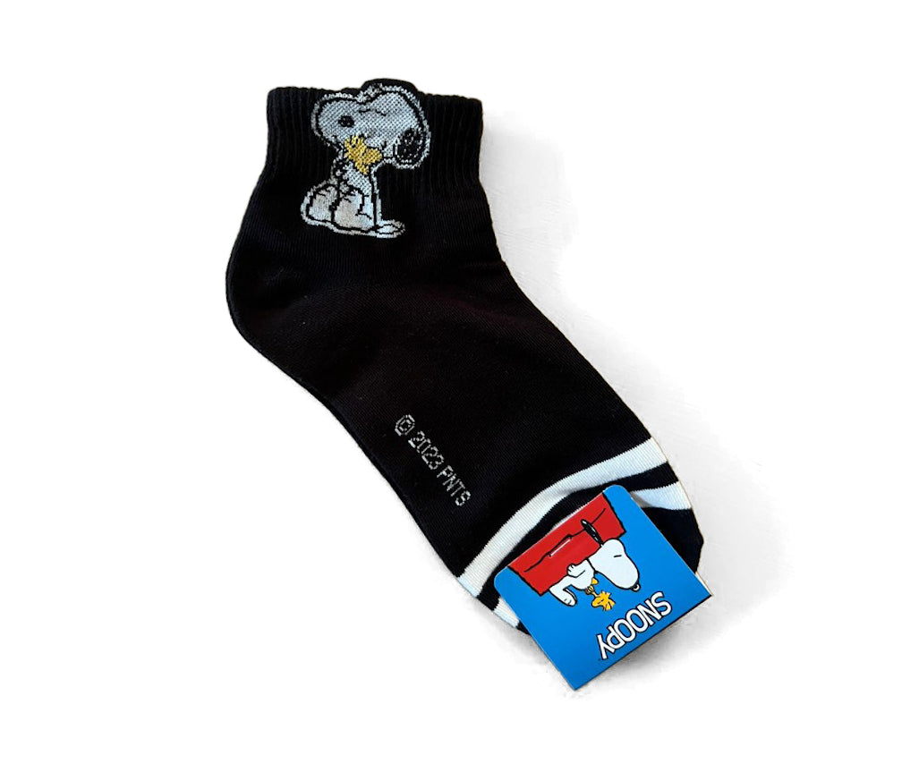 Snoopy and Woodstock Quarter Crew Socks