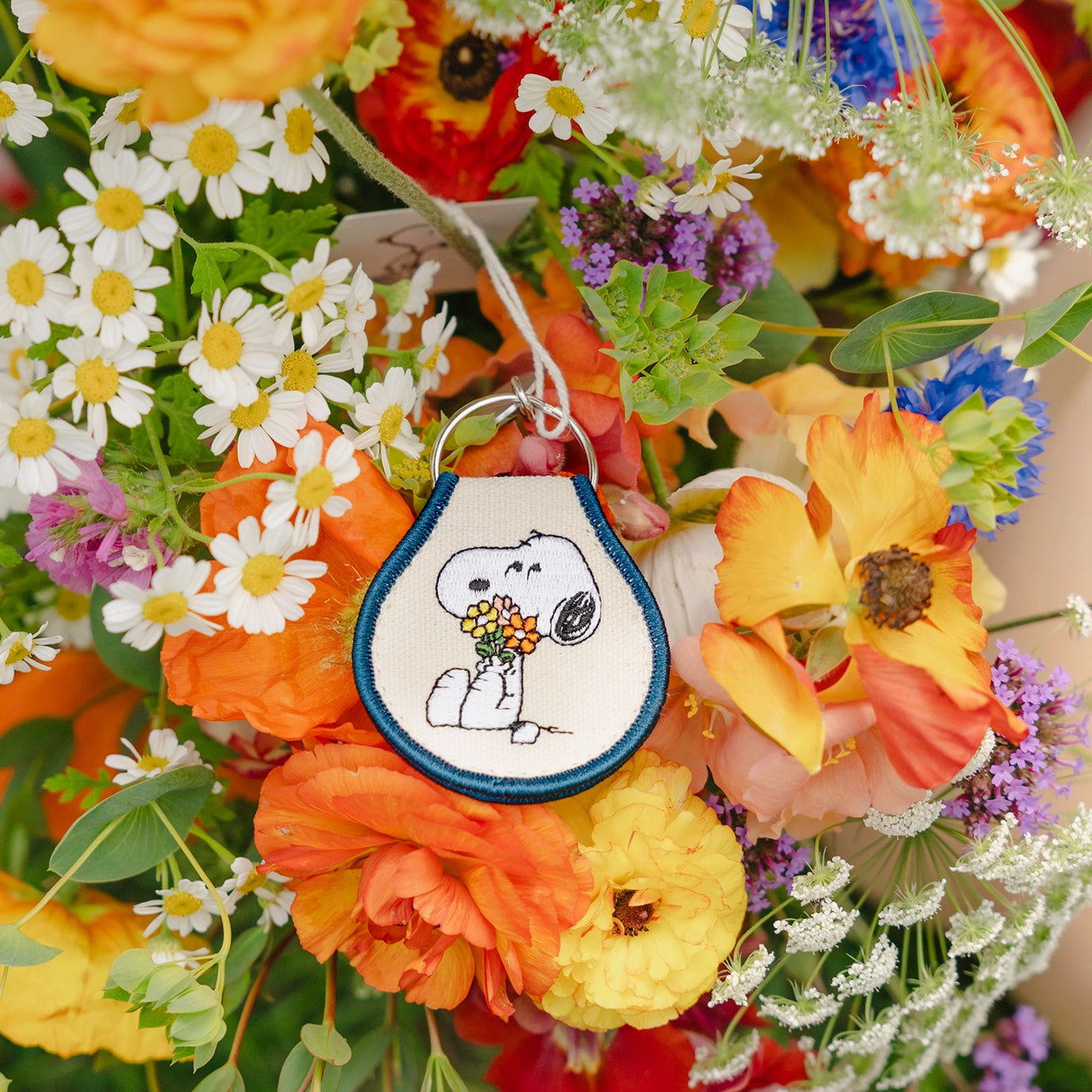 Snoopy Bouquet Patch Keychain