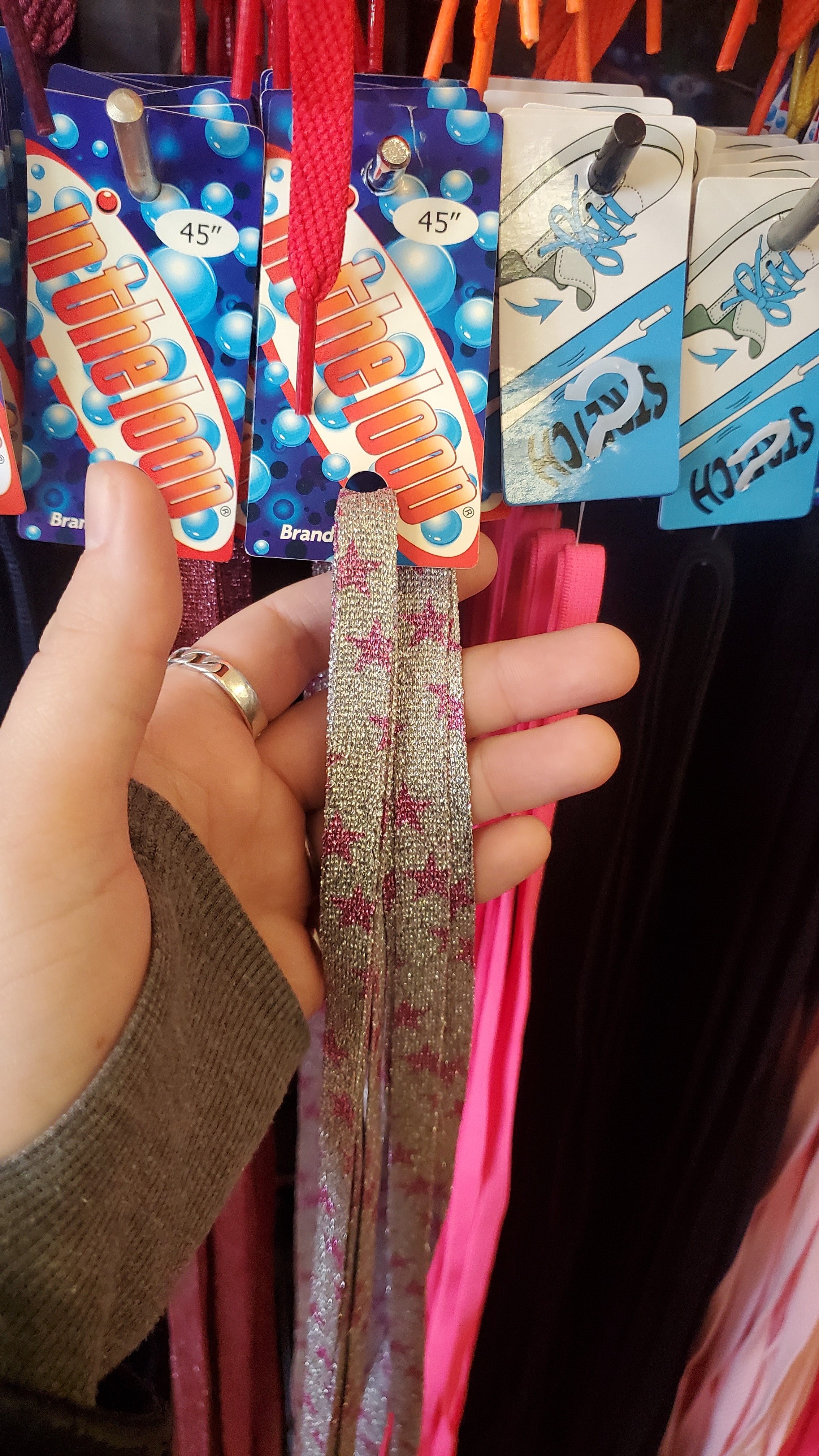 Flat Glitter Stars Grey/Pink