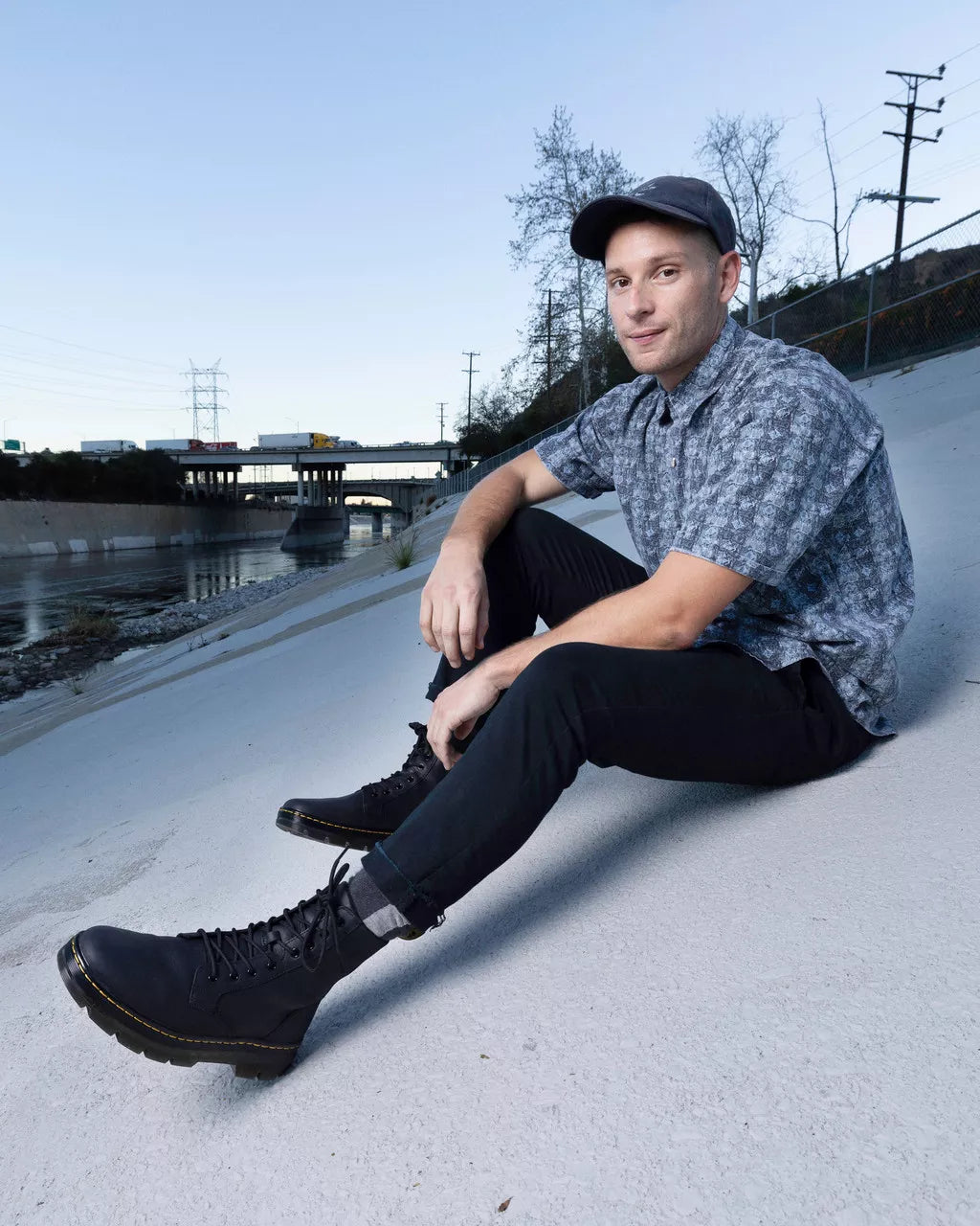 A demo of a black, softened leather boot from Dr. Martens.