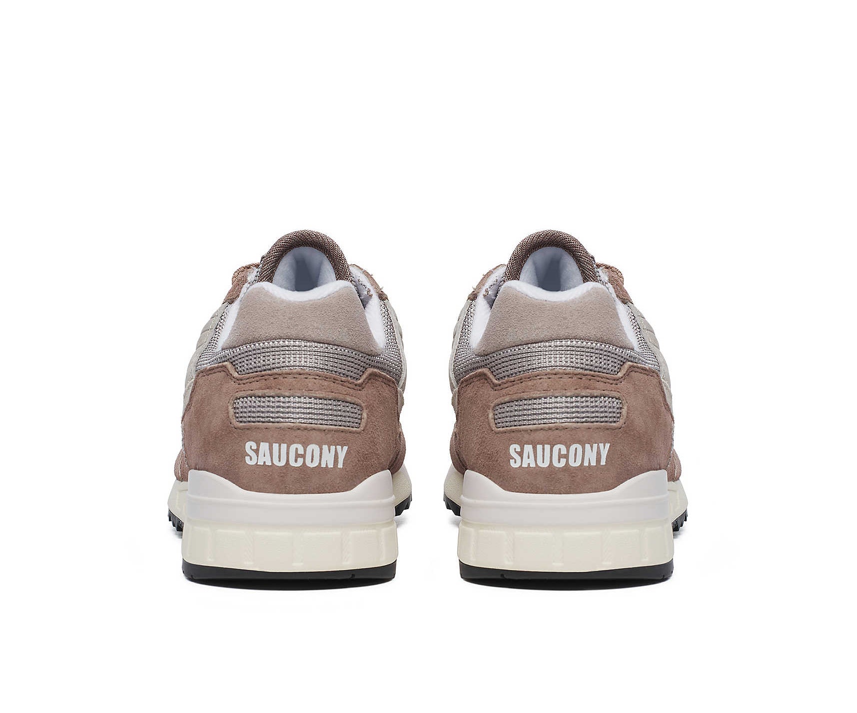 A brown and beige sneaker from Saucony.