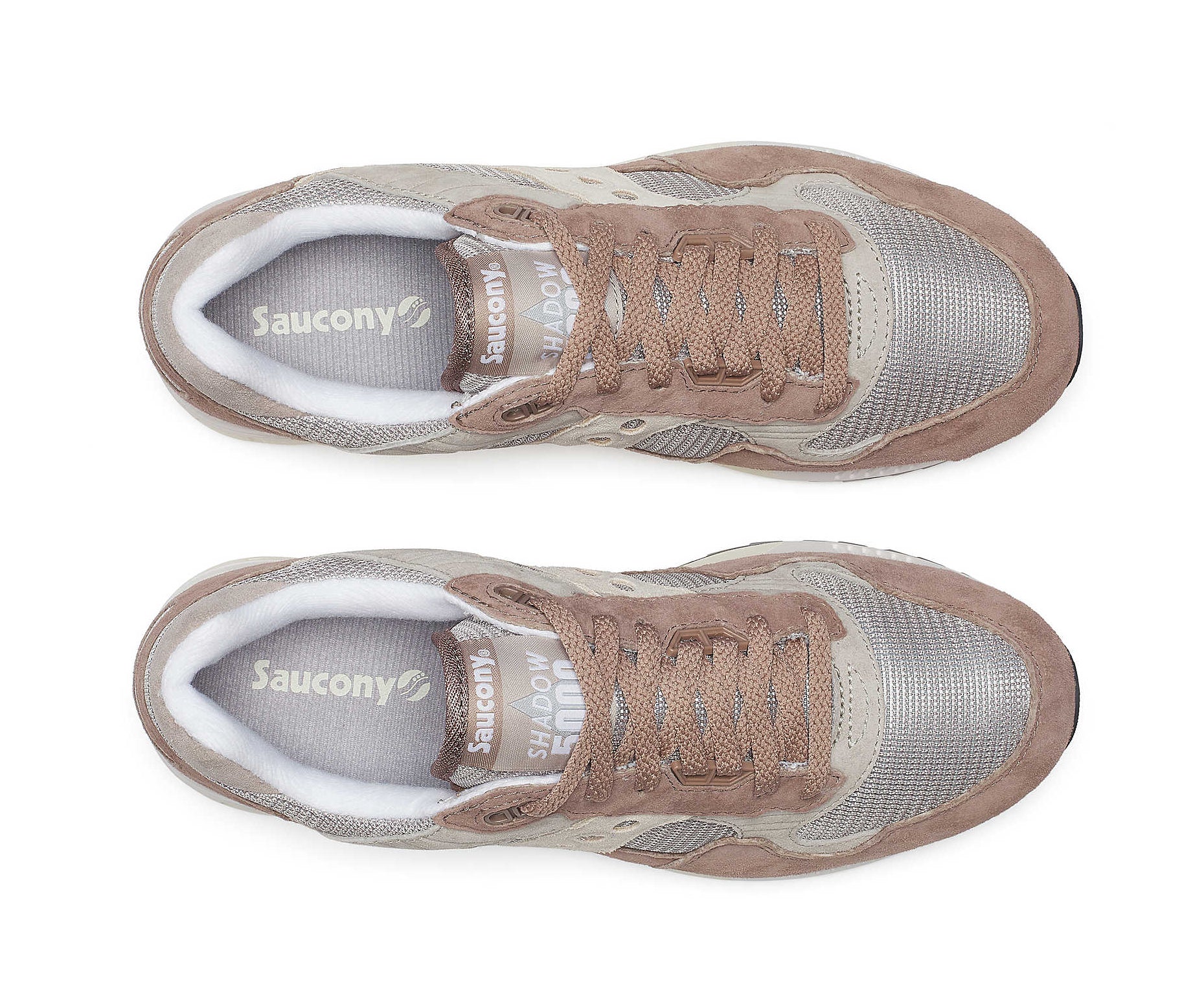 A brown and beige sneaker from Saucony.